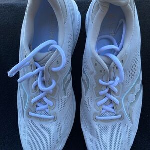 White and Gray Athletic Sneakers
